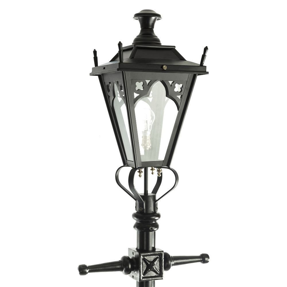 Black Gothic Lamp Post & Lantern Set 2.3m Black Gothic Lamp Post & Lantern Set 2.3m