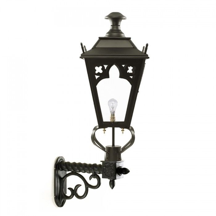 Black Gothic Wall Light on an Ornate Wall Bracket