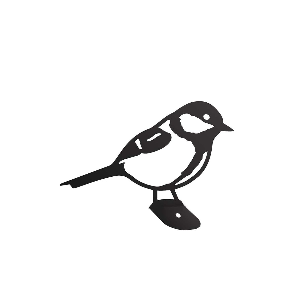 Close-Up of Black Great Tit Steel Fence Topper