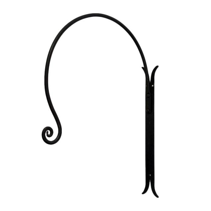 "Shepherds Crook" Hanging Basket Wall Bracket Finished in Black