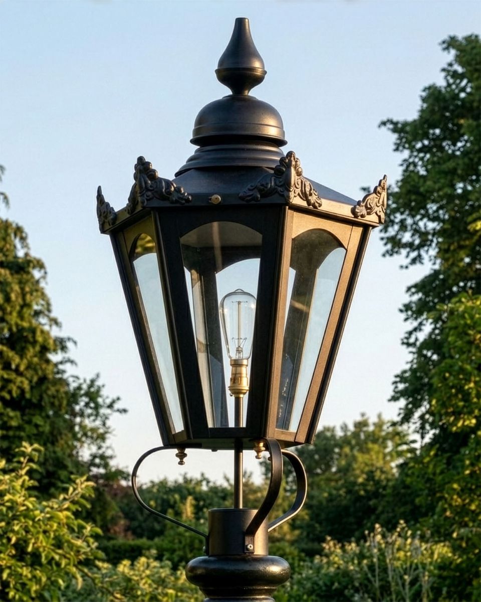 Black Hexagonal Lantern 87cm Digital Illustration