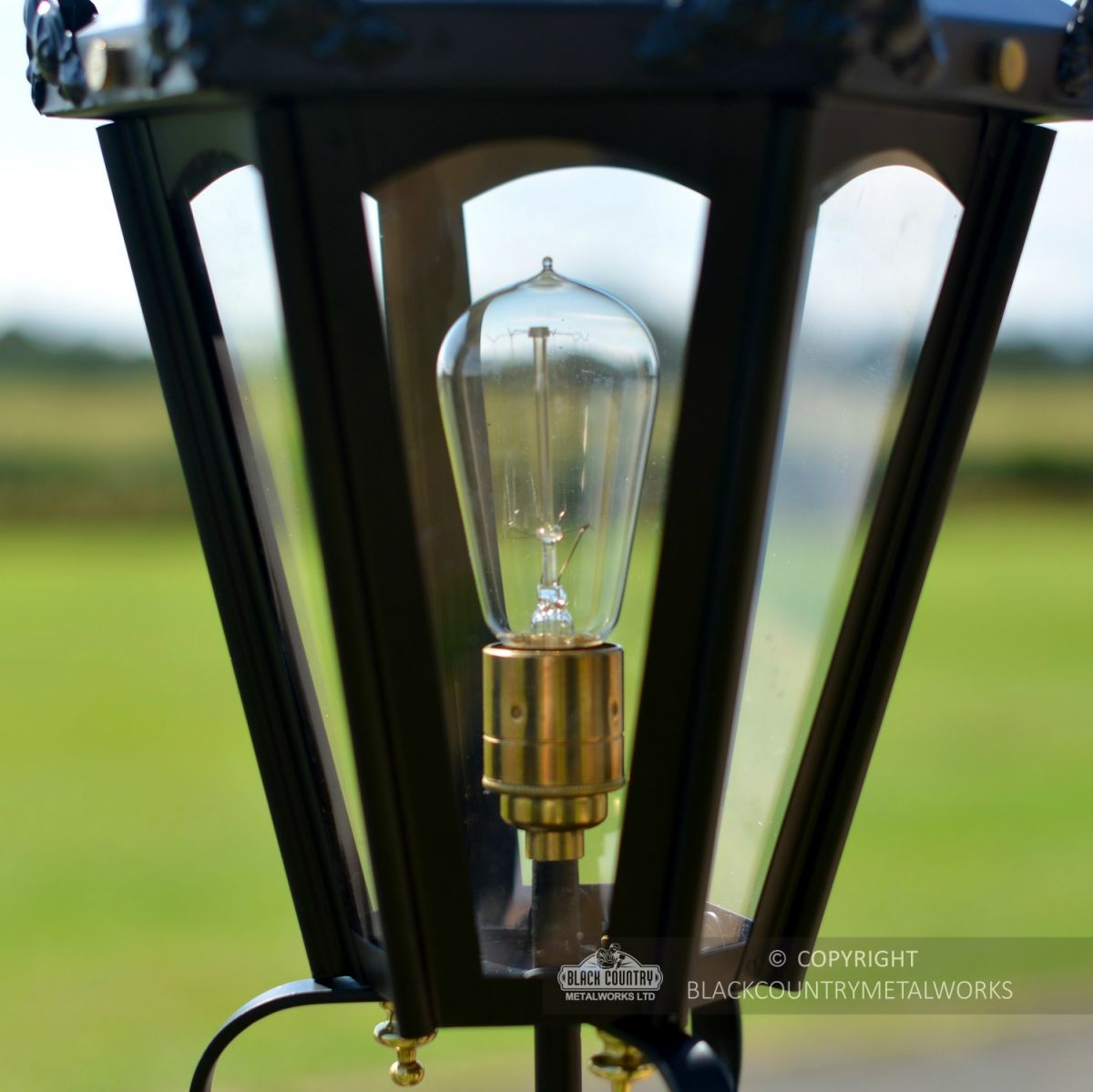 Black Hexagonal Pillar Lantern