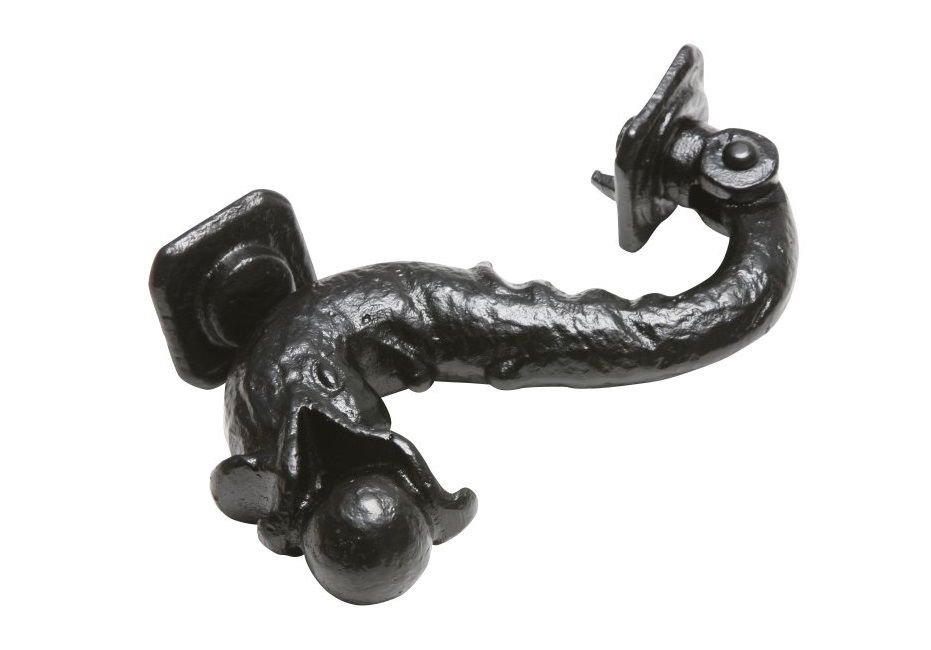 "Hecate" Serpent Black Iron Door Knocker 