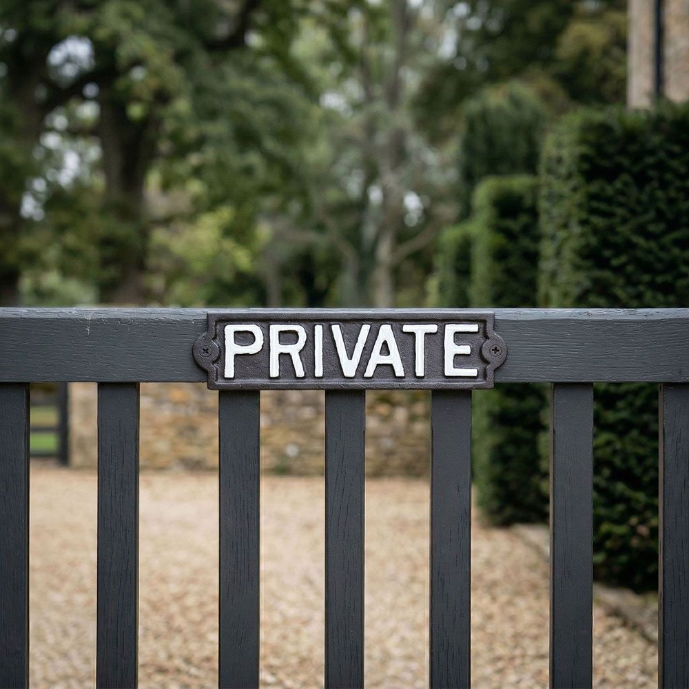 Black Iron Private Sign Digital Illustration