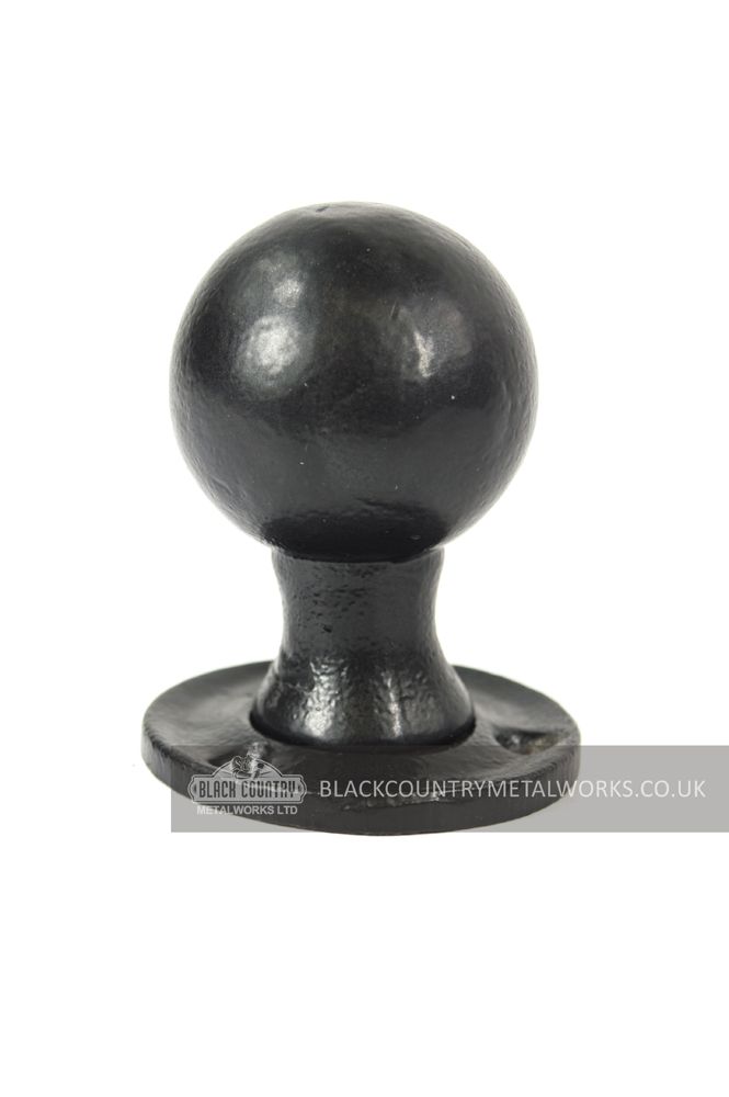 Traditional Black Iron Round Door Knob Set