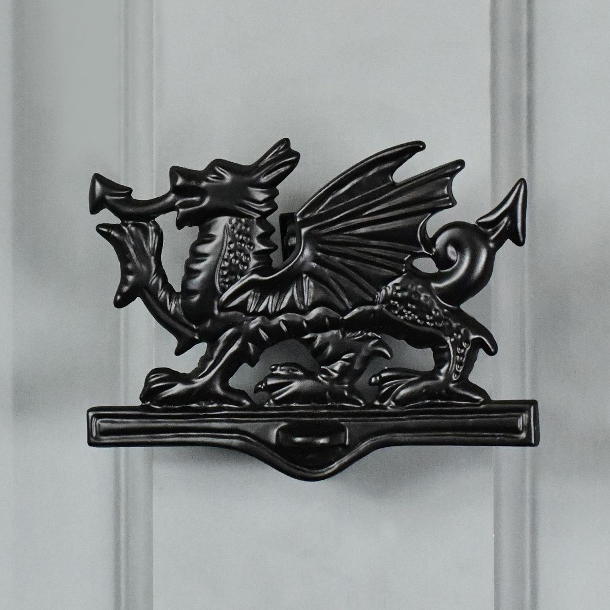 Welsh Dragon Door Knocker In Black Finish