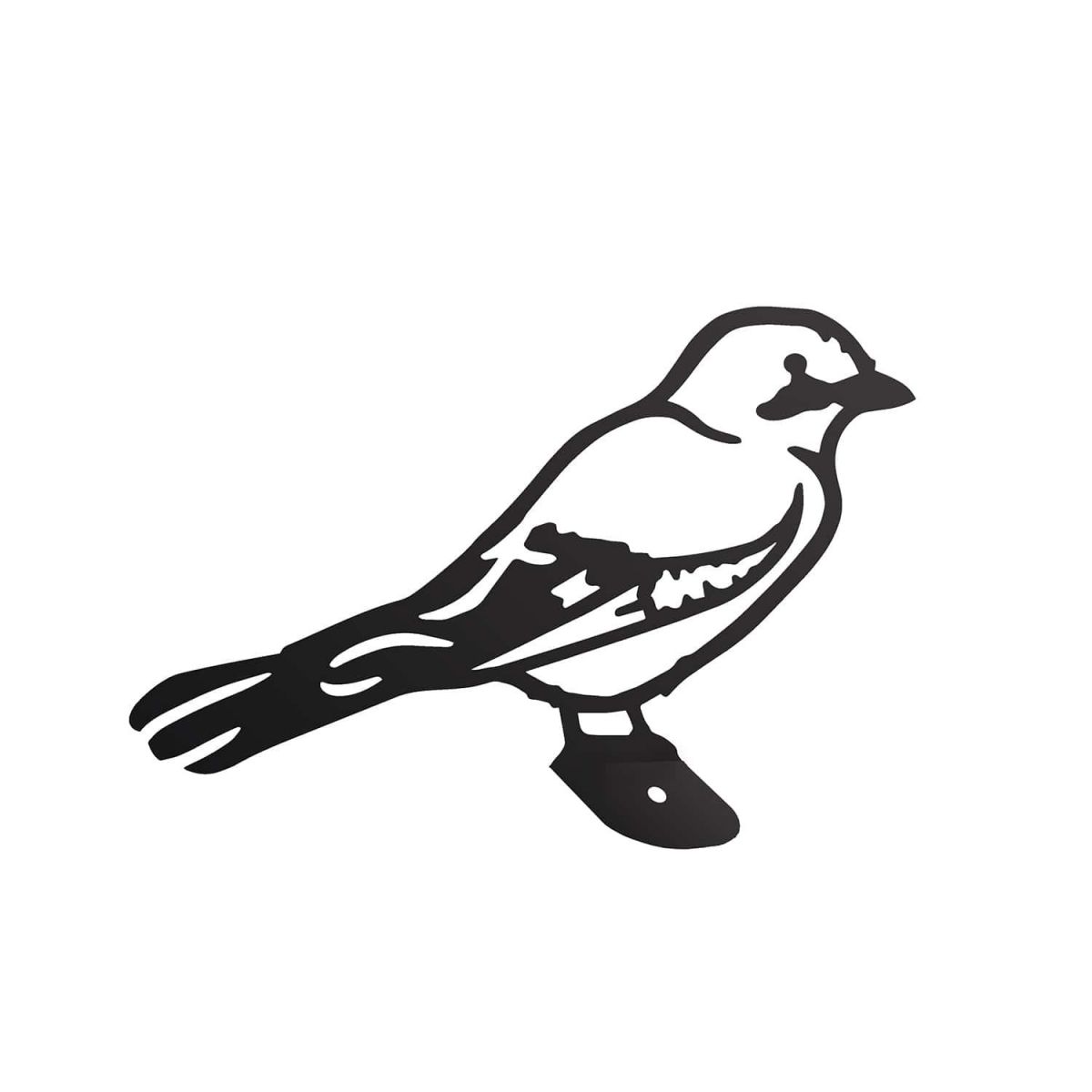 Close-Up of Black Jay Bird Steel Fence Topper Close-Up of Black Jay Bird Steel Fence Topper