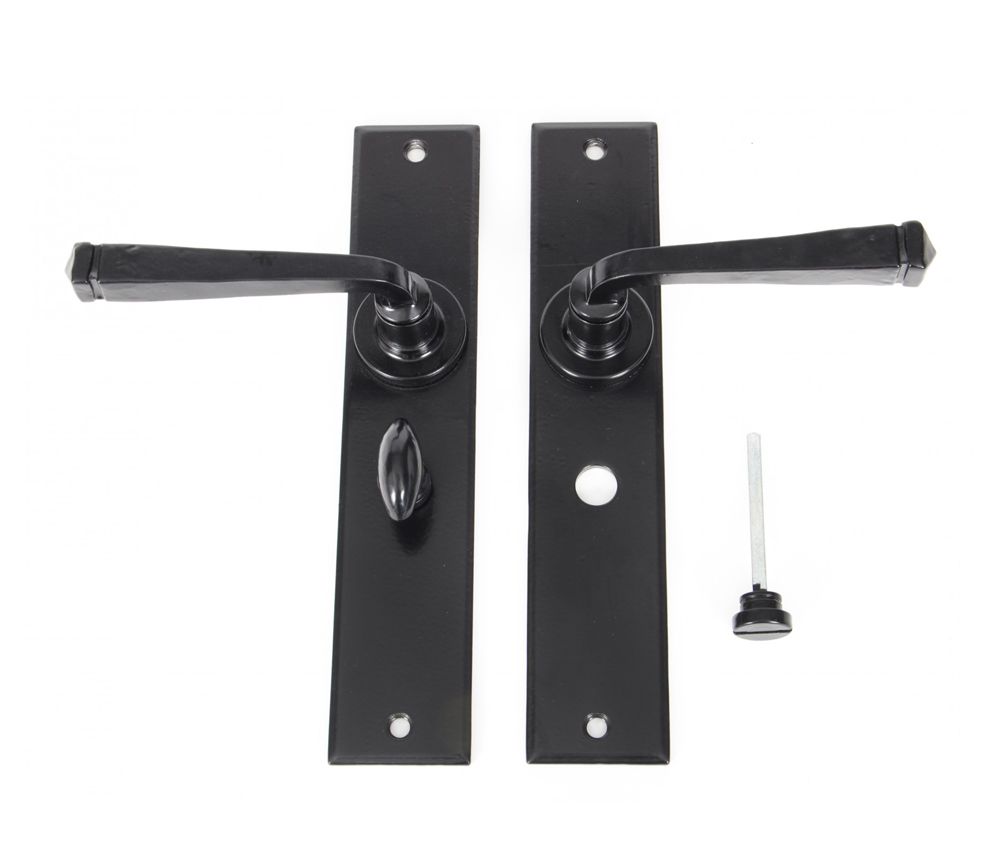 "Ravenscroft" Black Large Simplistic Lever Handle With Bathroom Lock
