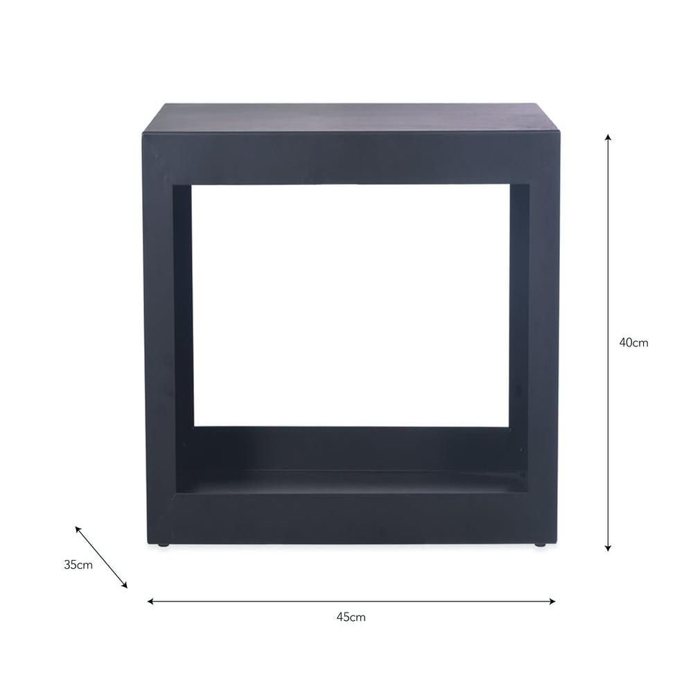 Dimensions of the Black Metal Log Holder Stool 