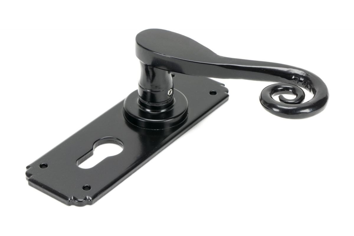 Black Monkeytail Euro Lock Lever Door Handle Lock