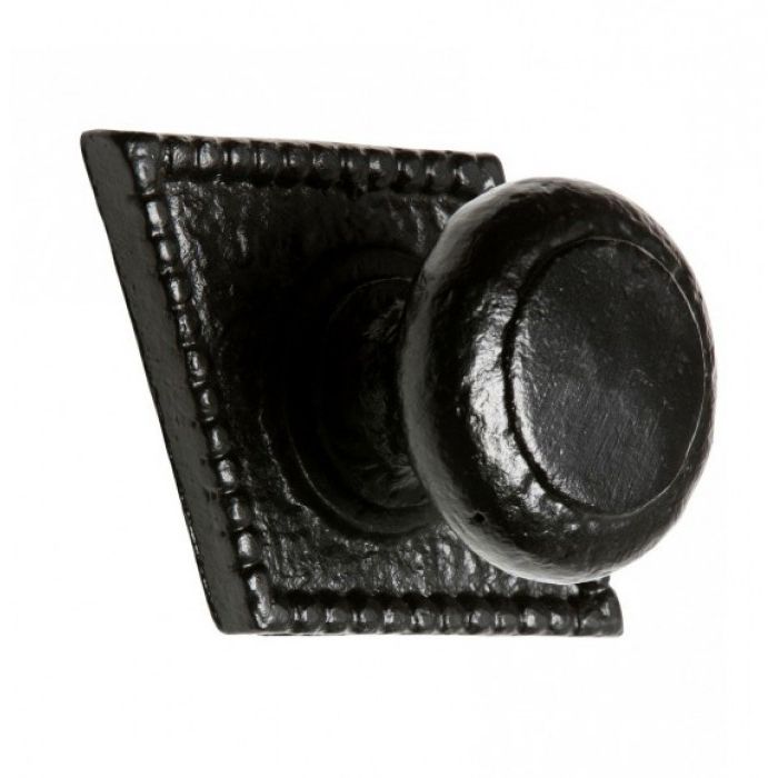 Black Ornate Diamond Iron Door Knobs