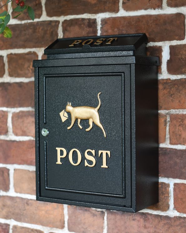 Black Oxford "Tabby Times" Wall Mounted Post Box
