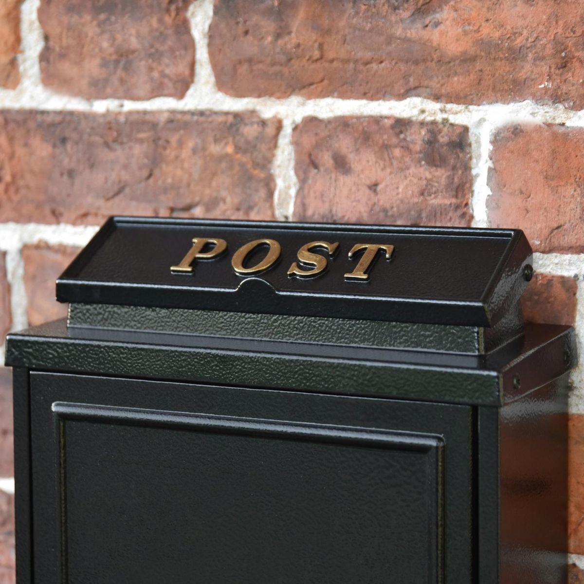 "Post" on the Letter Flap on the Top of the Post Box "Post" on the Letter Flap on the Top of the Post Box