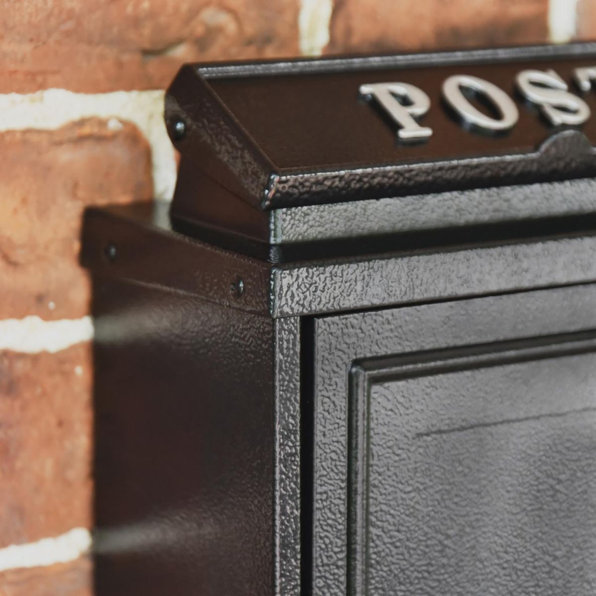 Close-up of the Black Finish on the Post Box