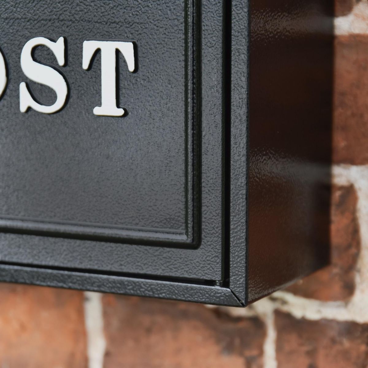 Close-up of the Black Finish on the Post Box