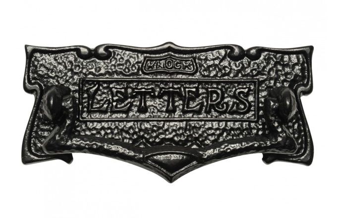 Black Patterened Letter Plate With Knocker