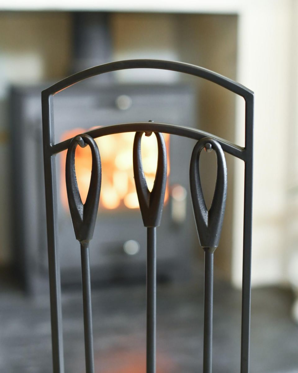 Close Up Of Black "Pendulum" Companion Set Handles