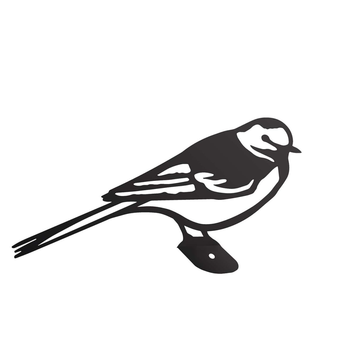 Close-Up of Black Pied Wagtail Steel Fence Topper