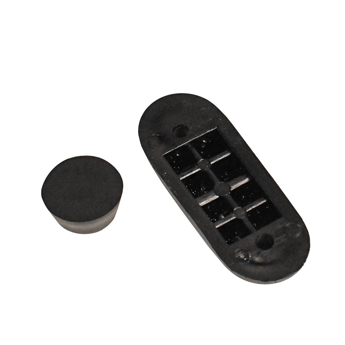 View of the Bottom of the Black Rubber Buffers