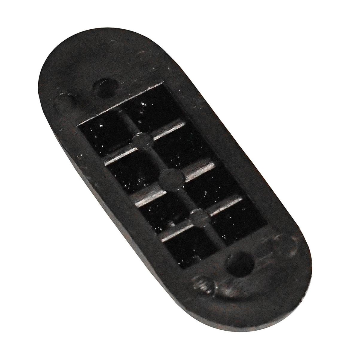 Bottom of the Oblong Black Rubber Buffer