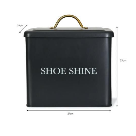Black Shoe Shine Storage Box