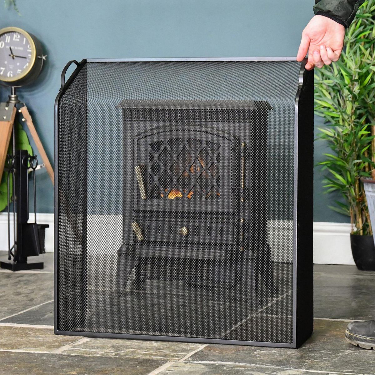 Black Sloping Fire Guard to Scale