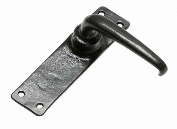 "Bennett" Black Smooth Iron Lever Door Handle