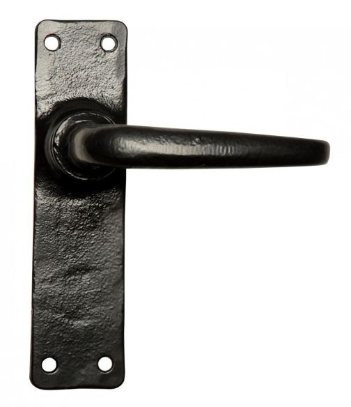 "Bennett" Black Smooth Iron Lever Door Handle