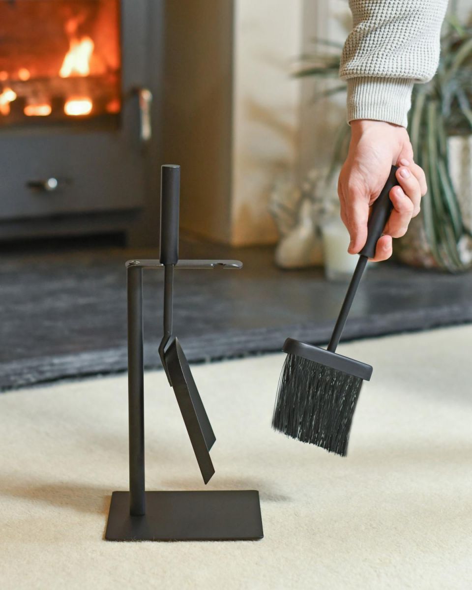 Scale Shot Of Black Suspended Brush & Pan Set