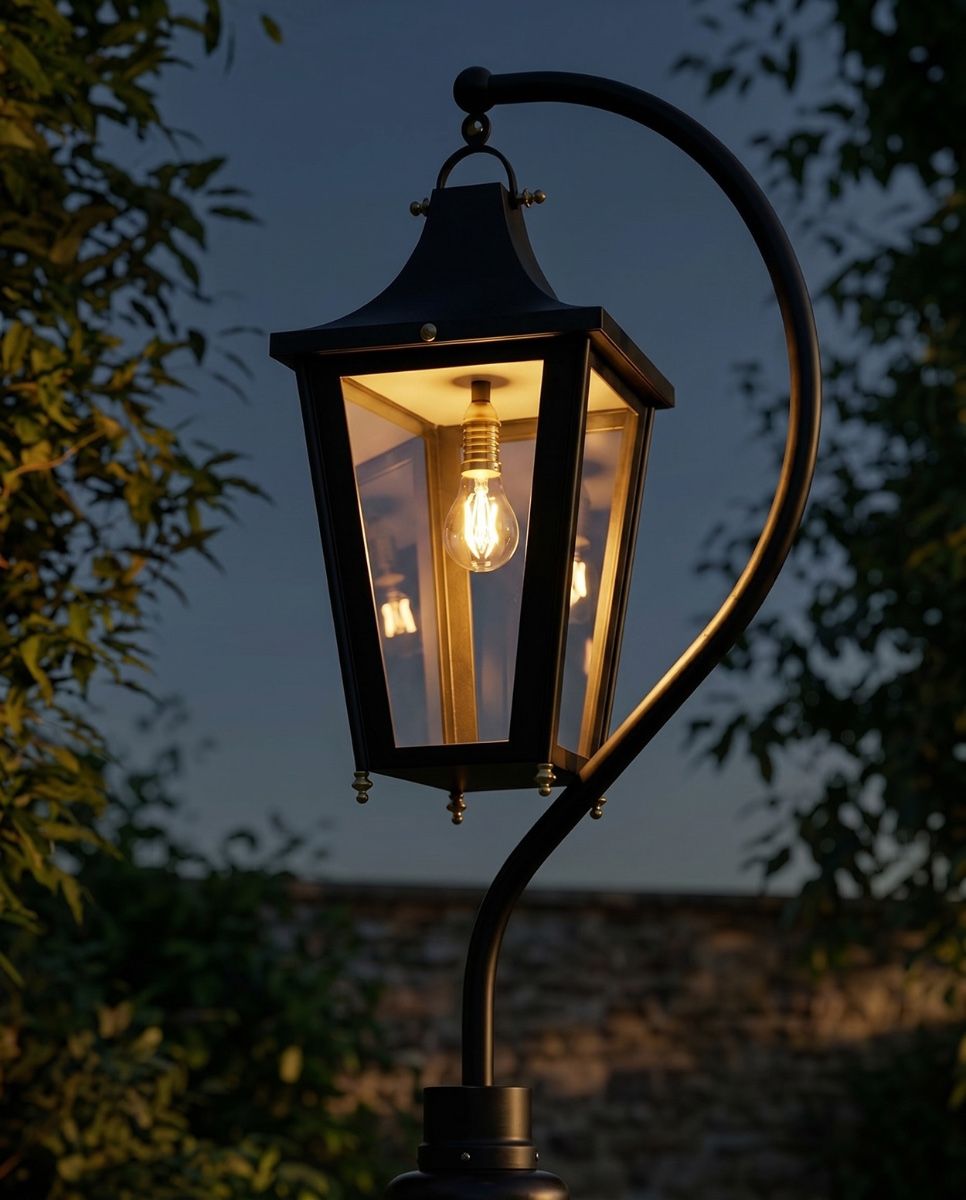 Black Swan Neck Lantern 91cm Digital Illustration At Night