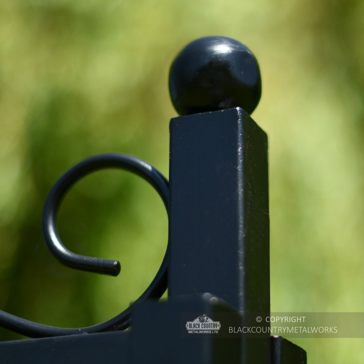 Black swing seat ball finial