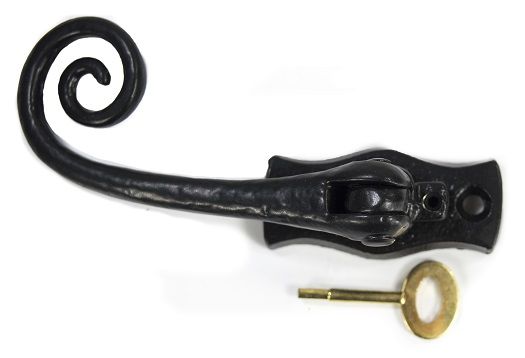 "Wrestford Hall" Black Swirled Iron Window Fastener