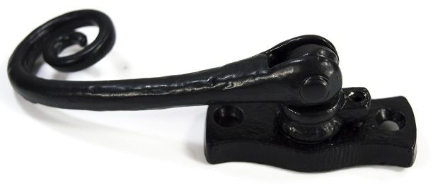 "Wrestford Hall" Black Swirled Iron Window Fastener