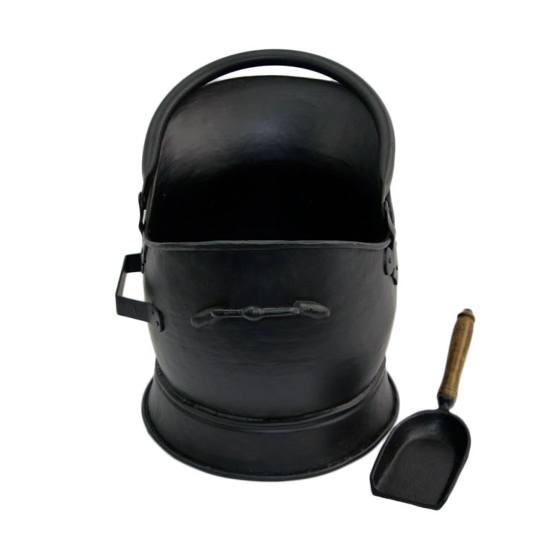 Traditional Coal Bucket With Shovel Finished in Black