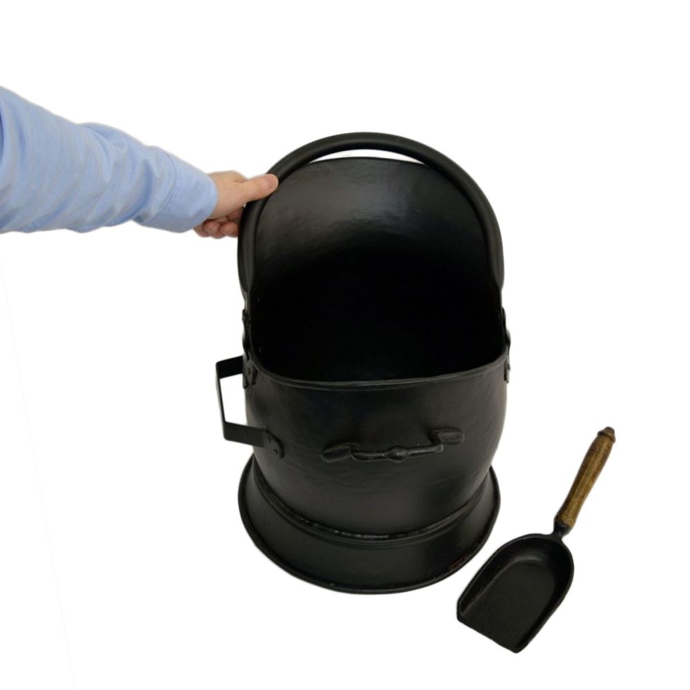 Black Traditional Coal Bucket to Scale