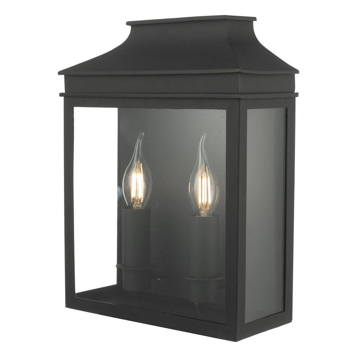 Traditional Dual Light Flush Wall Light Finished in a Black