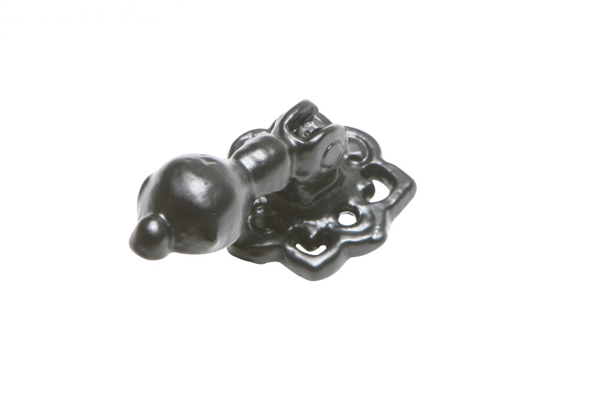 Black Traditional Ornate Teardrop Cabinet Pull Handle