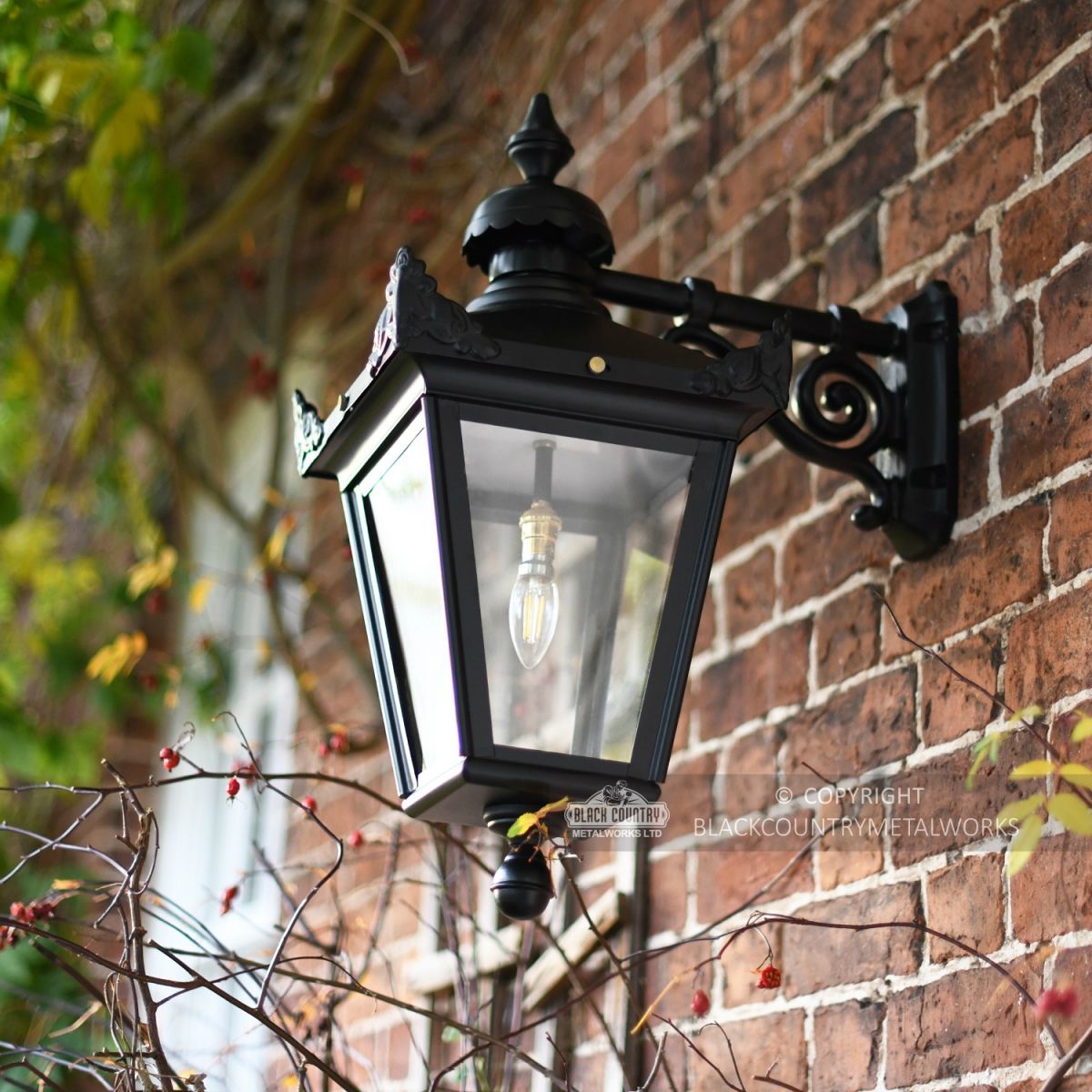 Black Victorian Top Fix Wall Light