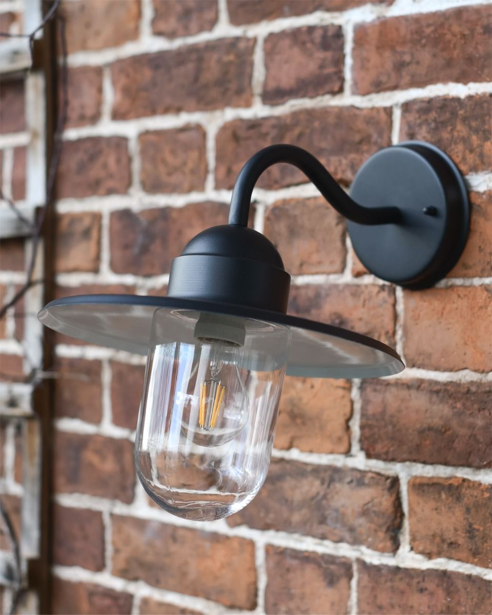 Contemporary Black Swan Neck Wall Light  Contemporary Black Swan Neck Wall Light