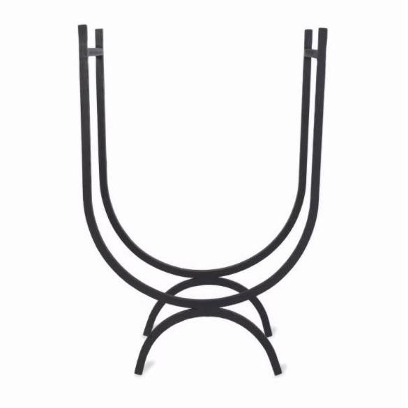 Wrought Iron Curved Log Holder in Black
