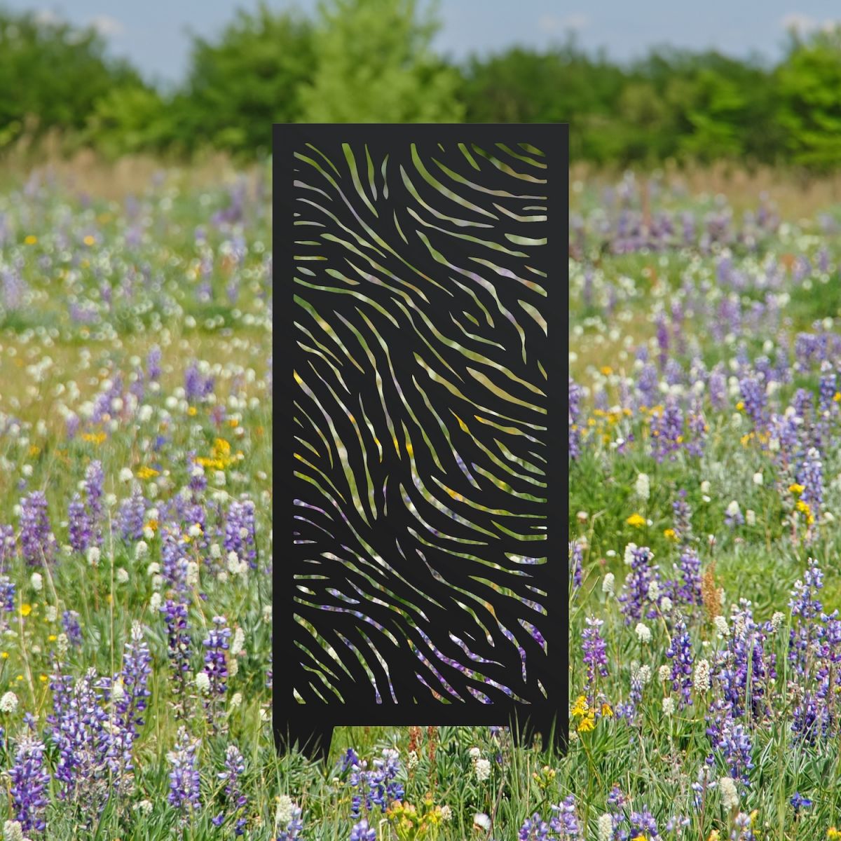 Decorative black safari print garden screen Decorative black safari print garden screen