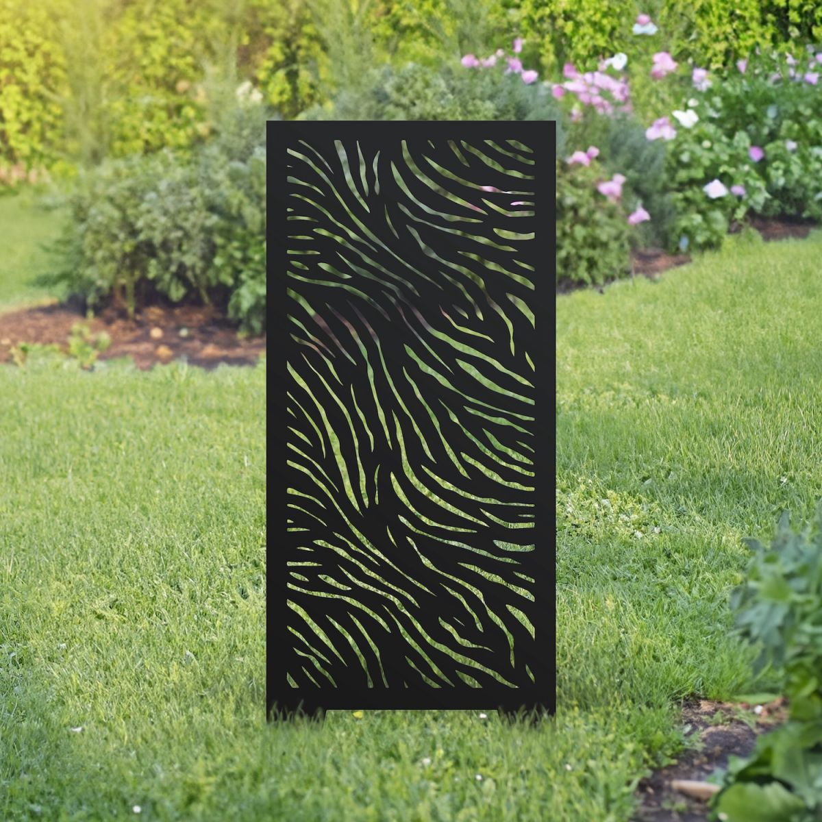 Black Zebra Print Garden Screen Black Zebra Print Garden Screen
