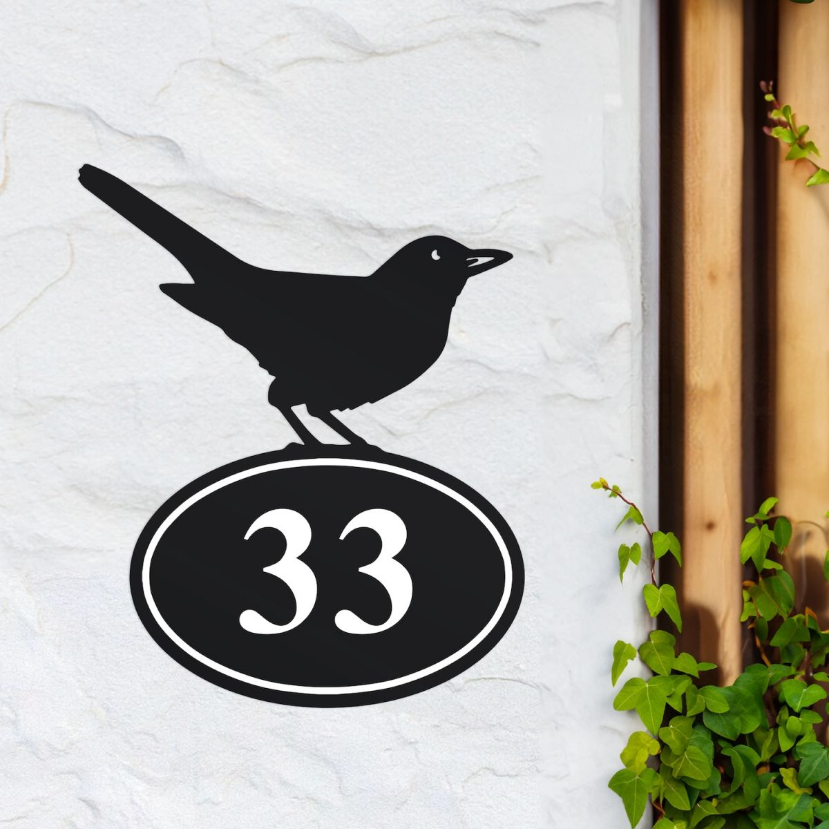 Blackbird House Number Sign