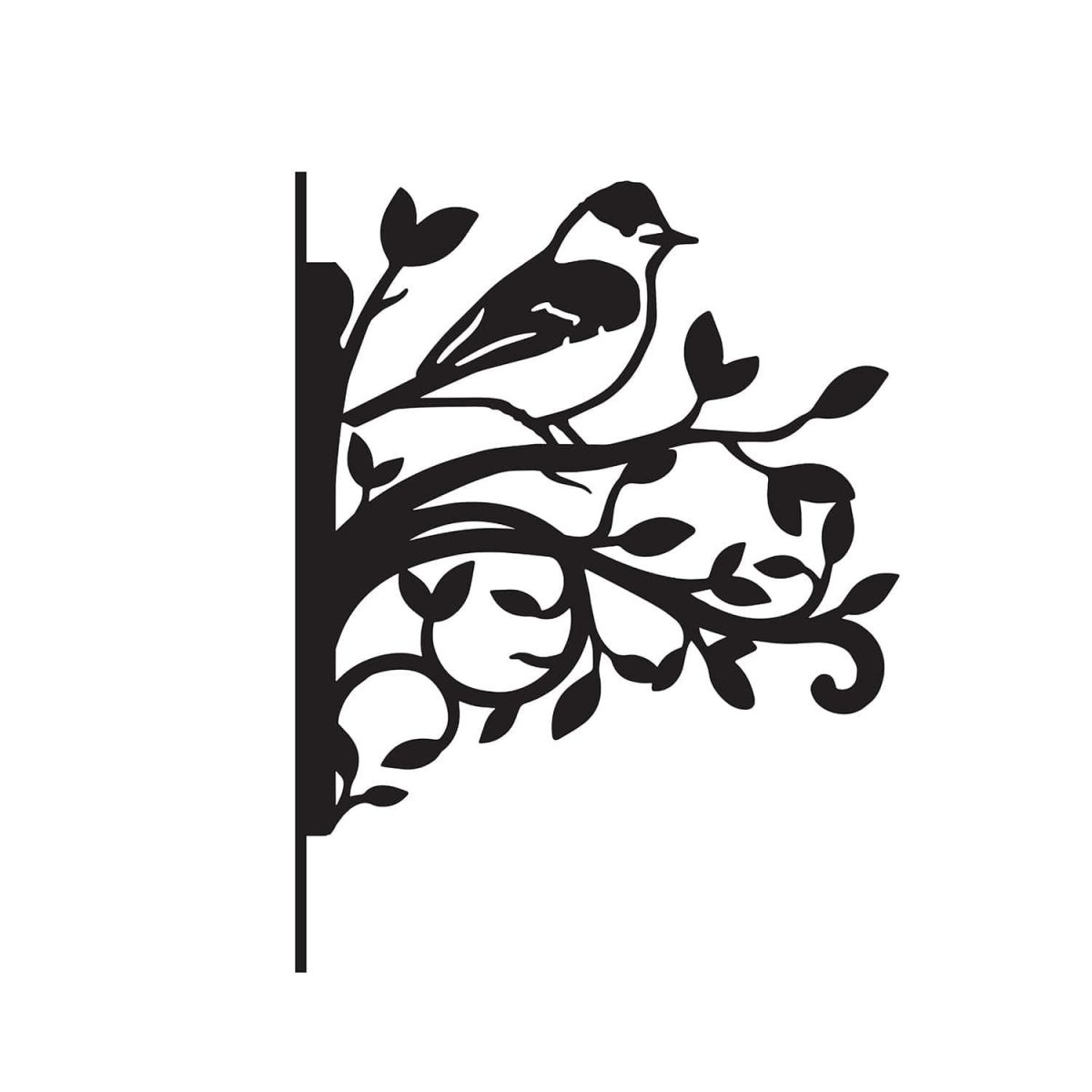 Close-Up of Blackcap on Branches Steel Hanging Basket Bracket