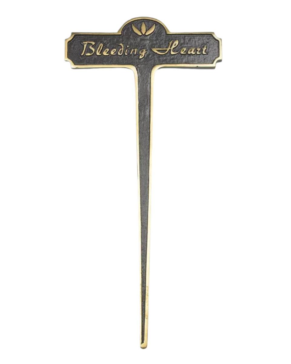 Bleeding Heart Brass Garden Plant Sign