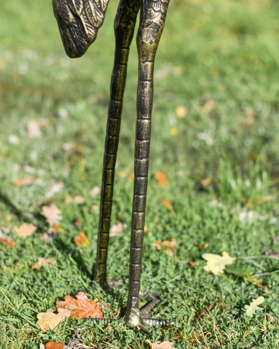 Close up of crane facing back legs 