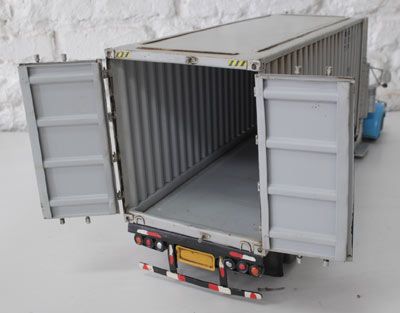 Blue Container Truck Scale Model