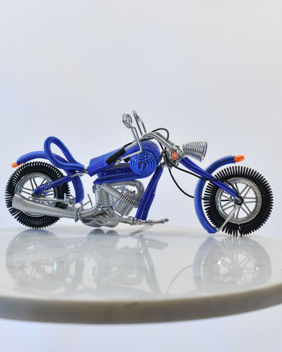 Colourful Recycled Metal Motorbike Sculpture Colourful Recycled Metal Motorbike Sculpture