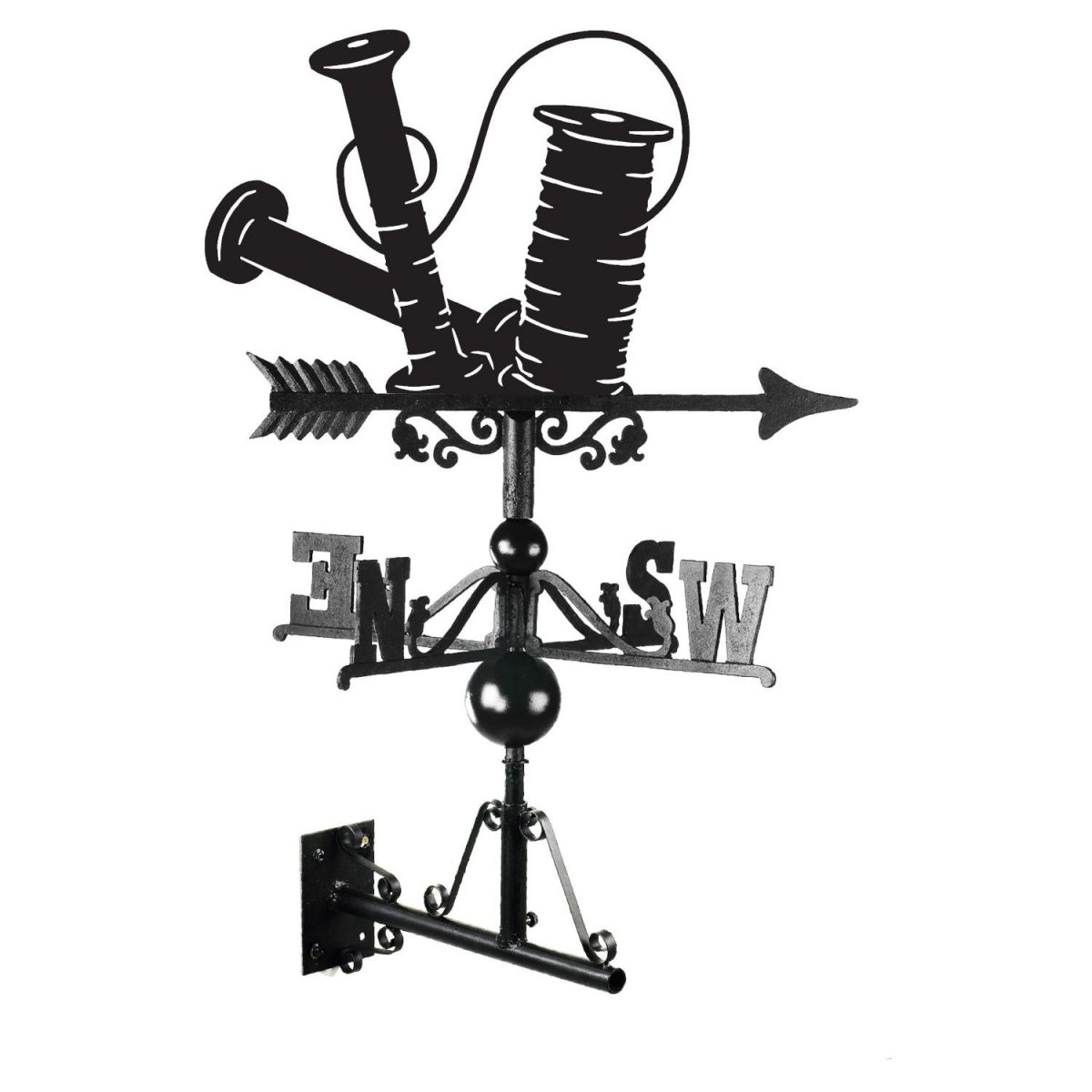 Bobbin & Thread Weathervane Mounted