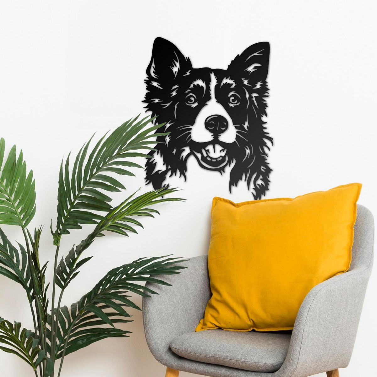 Border Collie Head Wall Art  Border Collie Head Wall Art